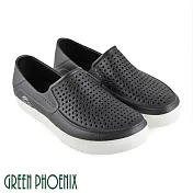 【GREEN PHOENIX】男 洞洞鞋 雨鞋 休閒鞋 防水 平底 台灣製 EU41 黑色