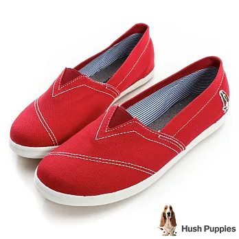 Hush Puppies 基本款咖啡紗懶人鞋US7紅色