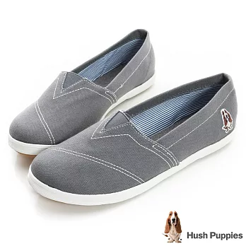 Hush Puppies 基本款咖啡紗懶人鞋US5.5灰色