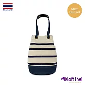 Loft THAI | 泰.兩用帆布水桶包.小 | Stripe/navy