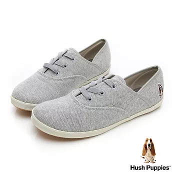 Hush Puppies 粉彩羅紋咖啡紗帆布鞋US5.5灰色