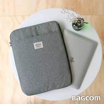 BAGCOM 多夾層好用袋(13.5’’ laptop ok)-麻灰-搭配專用肩背帶