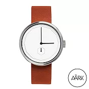 AÃRK 澳洲 經典幾何時尚真皮革腕錶 - 38mm 質感棕
