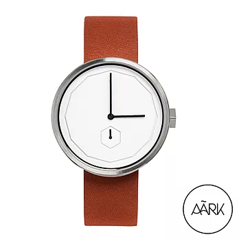 AÃRK 澳洲 經典幾何時尚真皮革腕錶 - 38mm 質感棕