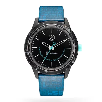 Q&Q SmileSolar 巴賽爾系列太陽能手錶-靛黑藍Large/40mm