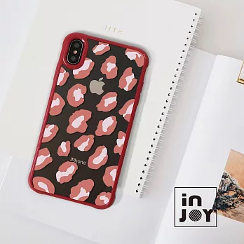 INJOYmall for iPhone X 狂野時尚豹紋 耐撞擊邊框手機殼 紅邊款