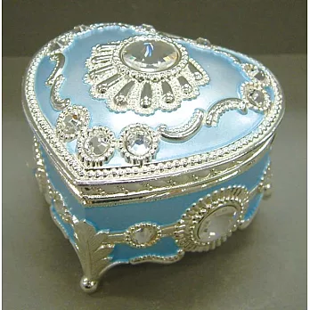 SWAROVSKI粉藍珍珠心型音樂盒