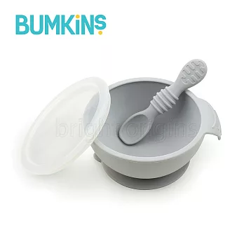 美國 Bumkins 寶寶矽膠餐碗組(灰色) 灰色