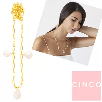 CINCO 葡萄牙精品 Claire Necklace 925純銀鑲24K金 珍珠項鍊
