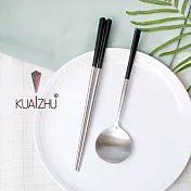 【KUAI ZHU】台箸不銹鋼餐具組-花瓣系列3組 沉黑