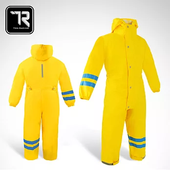 【TDN】台灣無毒材質兒童連身雨衣 超輕量連身褲前開雨衣ED4036亮黃一般型