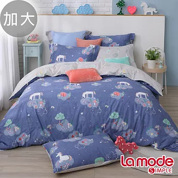 La Mode寢飾 夢之國度100%精梳棉兩用被床包組(加大)