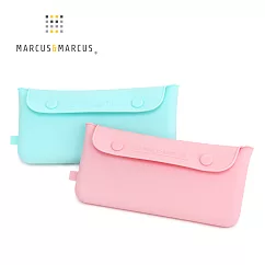 【MARCUS&MARCUS】輕巧矽膠餐具收納袋(2入組) 3款組合色可選 湖水綠+玫瑰粉