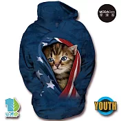 【摩達客】美國進口The Mountain 愛國小貓 少年兒童版 連帽T恤 XL 單一顏色