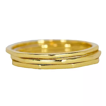 Pura Vida 美國手工 八角幾何造型金色戒指 3件組 6 金色