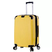 DF travel - 升級版多彩記憶玩色硬殼可加大閃耀鑽石紋24吋行李箱-共8色黃色