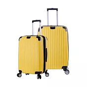 DF travel - 升級版多彩記憶玩色硬殼可加大閃耀鑽石紋20+24吋行李箱-共8色黃色