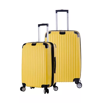 DF travel - 升級版多彩記憶玩色硬殼可加大閃耀鑽石紋20+24吋行李箱-共8色黃色
