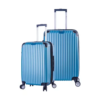 DF travel - 升級版多彩記憶玩色硬殼可加大閃耀鑽石紋20+24吋行李箱-共8色極光藍