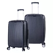 DF travel - 升級版多彩記憶玩色硬殼可加大閃耀鑽石紋24+28吋行李箱-共8色黑色