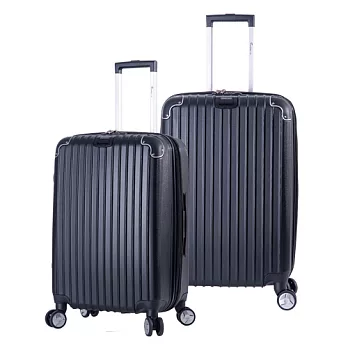 DF travel - 升級版多彩記憶玩色硬殼可加大閃耀鑽石紋24+28吋行李箱-共8色黑色