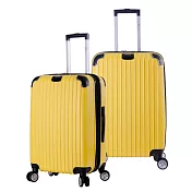 DF travel - 升級版多彩記憶玩色硬殼可加大閃耀鑽石紋24+28吋行李箱-共8色黃色
