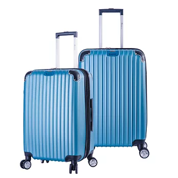 DF travel - 升級版多彩記憶玩色硬殼可加大閃耀鑽石紋24+28吋行李箱-共8色極光藍