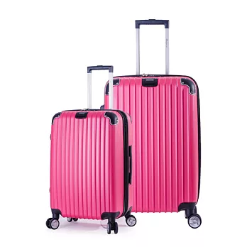 DF travel - 升級版多彩記憶玩色硬殼可加大閃耀鑽石紋20+28吋行李箱-共8色桃紅