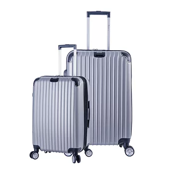 DF travel - 升級版多彩記憶玩色硬殼可加大閃耀鑽石紋20+28吋行李箱-共8色銀灰色