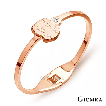 GIUMKA手環 可愛小豬 抗過敏 白鋼 MB08065玫金