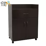 【文創集】艾娜 環保2.1尺塑鋼二門單抽餐櫃/收納櫃(4色可選)胡桃色