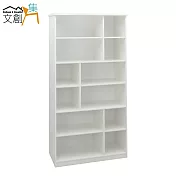 【文創集】瑪多納 環保3尺塑鋼開放式高書櫃/收納櫃(3色可選)白色