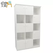 【文創集】瑪多納 環保3.3尺塑鋼八門高書櫃/收納櫃(5色可選)白色