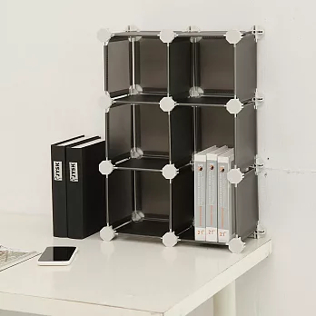 【H&R安室家】迷你6格收納櫃-5.8吋百變收納櫃/組合櫃-HP60黑色