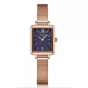 JULIUS聚利時 時光旅程復古米蘭錶帶腕錶-五色/18.5X22.5玫瑰金X深藍