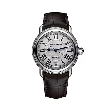 AEROWATCH 瑞士愛羅錶 - 經典羅馬數字機械女錶(皮錶帶款)