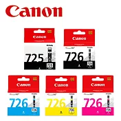 CANON PGI-725BK+CLI-726BK/C/M/Y原廠墨水組合(2黑3彩)