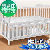 WallyFun 嬰兒床用100%防水保潔墊 -平單式(130x70cm) ~★台灣製造★