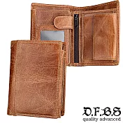 DF BAGSCHOOL皮夾 - 商務型男專屬多收納牛皮款短夾-共2色棕色