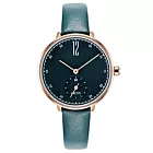 KEZZI珂紫 K-1732 時尚復古小秒設計皮帶錶 - 綠色