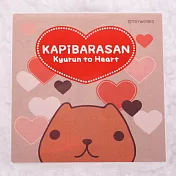 Kapibarasan 水豚君愛心印花便條本(咖/粉)
