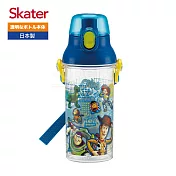 日本 Skater直飲透明水壺 (480ml) 玩具總動員-藍
