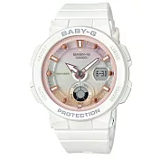 【CASIO】BABY-G 熱愛海洋設計霓虹照明運動錶-白X繽紛粉(BGA-250-7A2)