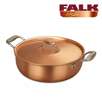比利時FALK紅銅料理燉鍋24cm(含鍋蓋)-時尚款(湯鍋/炒鍋/醬汁鍋)