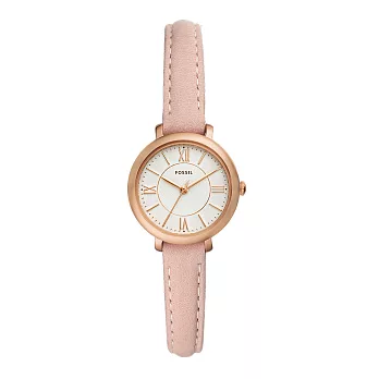 FOSSIL  氣質淑女粉嫩皮革腕錶-粉紅色