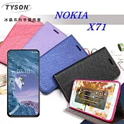 諾基亞 Nokia X71 冰晶系列 隱藏式磁扣側掀皮套 保護套 手機殼桃色