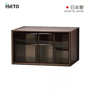 【日本ISETO】日製桌上分類抽屜收納盒-L- 咖啡