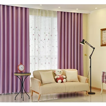 【巴芙洛】絲絨麻純色加厚遮光窗簾/半腰窗簾(寬200x高160cm)紫色