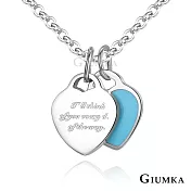GIUMKA 真愛相遇項鍊 白鋼 淑女項鍊 MN05035銀色藍愛心