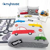 【myhouse】韓國超細纖維兩件式四季枕被組 - 瘋狂賽車